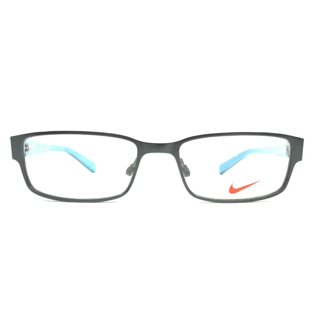 Nike Kids Eyeglasses Frame 5567 307 Gunmetal Gray Black Blue Rectangle 48-16-130
